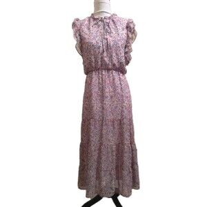 Maxi Dress Floral Cottage core Modest Ruffles Small